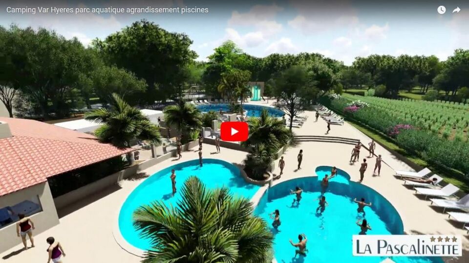 Agrandissement des piscines du parc aquatique au camping dans le Var 