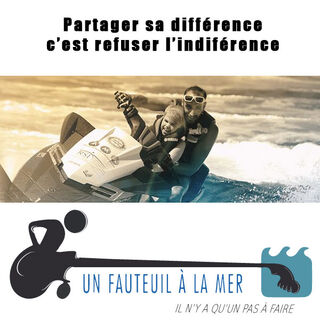 Jet ski Tourisme et Handicap en camping avec Un fauteuil à la mer 