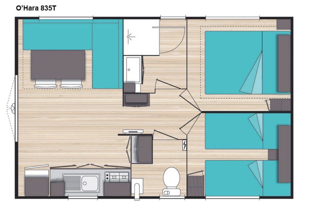 Plan Mobile-home Privilège® Standing 2 chambres 4 personnes