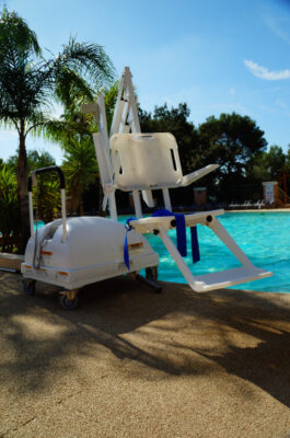 Wasserparadies und Campingplatz sind für Menschen mit Handicap barrierefrei zugänglich. Barrierefreie Ausstattung für Menschen mit Handicap im Wasserparadies vom Campingplatz