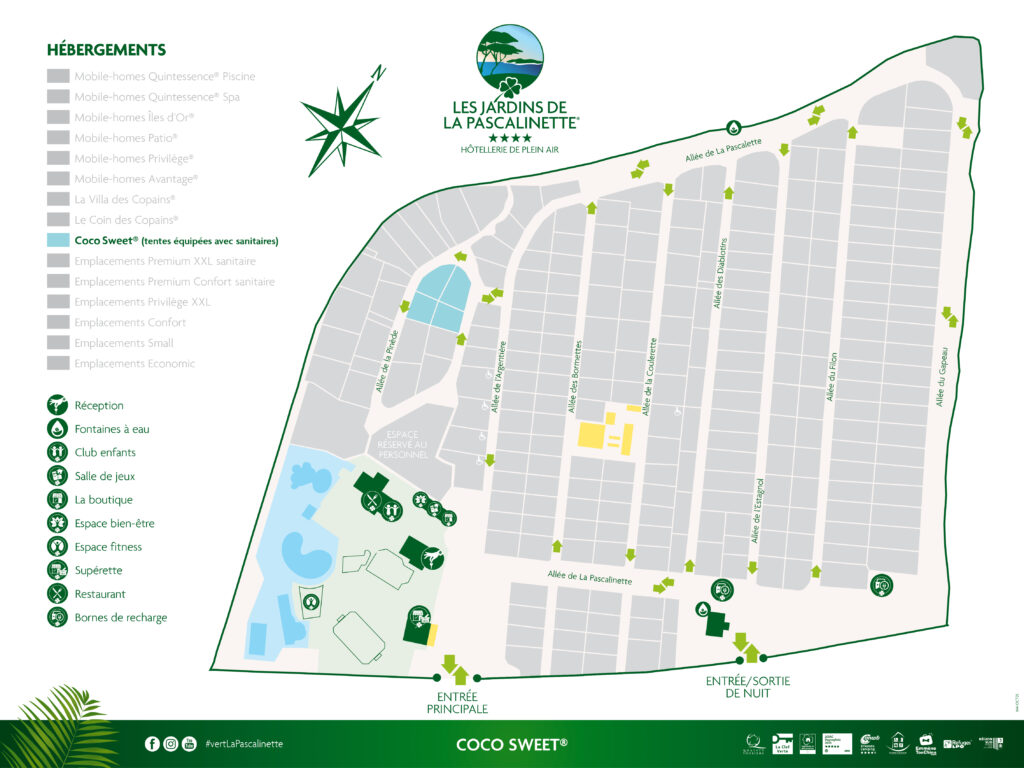 Situation Coco Sweet® Tente équipée meublée - sanitaire privatif