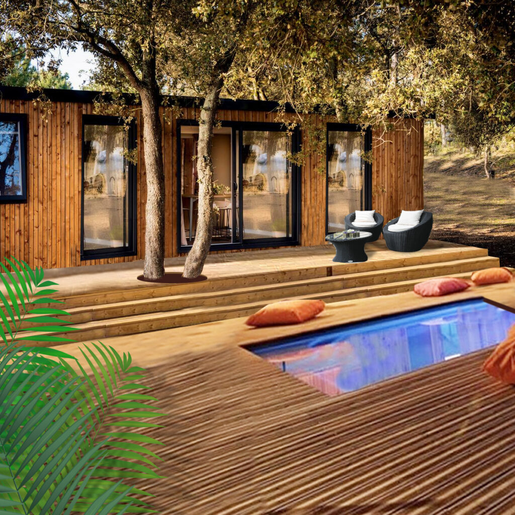 Premium stacaravan met privézwembad op een 4-sterren camping in de Var