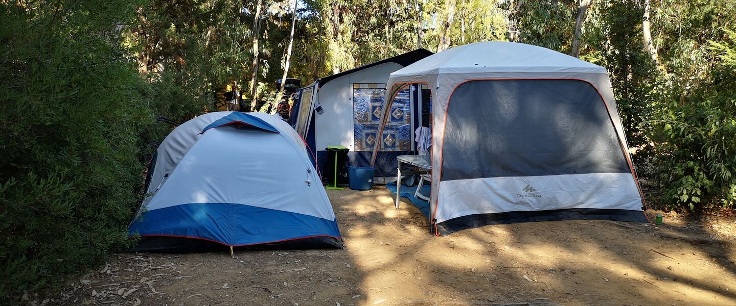 Vue Tentes Emplacement Camping Var