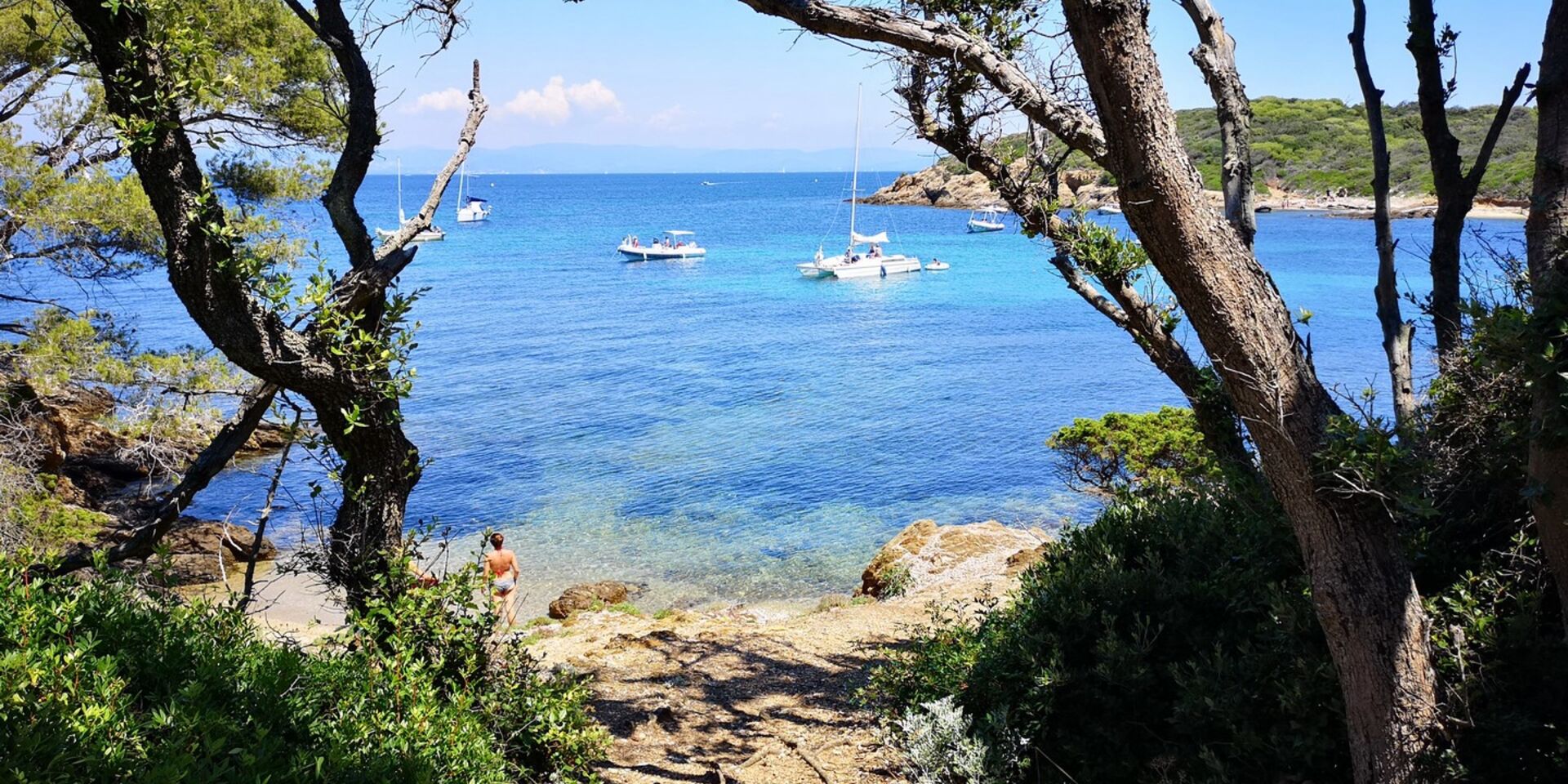 Plage de rêve en vacances en camping à Porquerolles