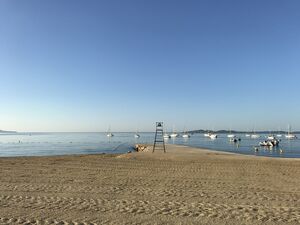 Plage de sable en bord de mer