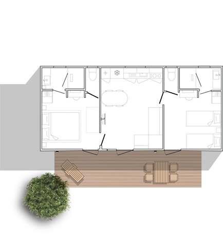 Plan Mobile-home Premium Quintessence ® - Piscine -