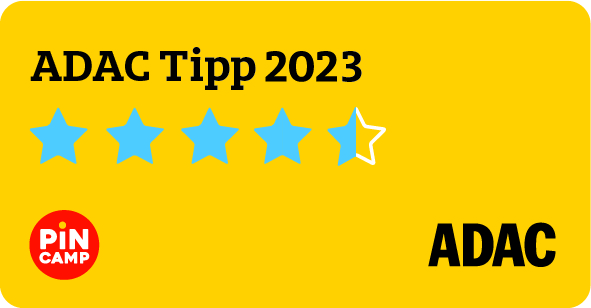 Duitse referentie gids op het gebied van campings. Let op de ADAC Pincamp 2023 vermelding