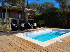 Mobile-home super luxe pour 4 avec piscine privative