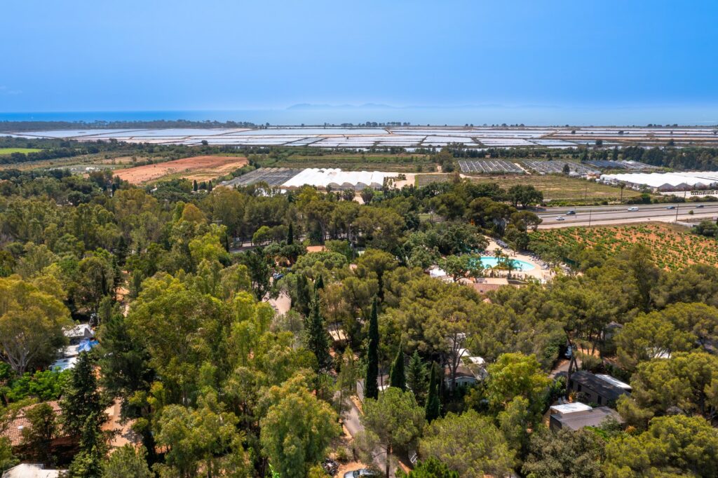 A campsite near the sea in Hyères. A seaside nature campsite in the Var, French Riviera-Côte d'Azur.